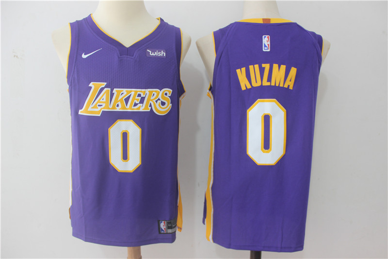 Men Los Angeles Lakers #0 Kuzma Purple NBA Jerseys->customized ncaa jersey->Custom Jersey
